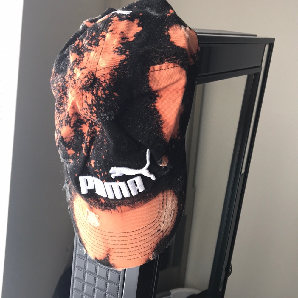 Customized bleached distressed Puma hat